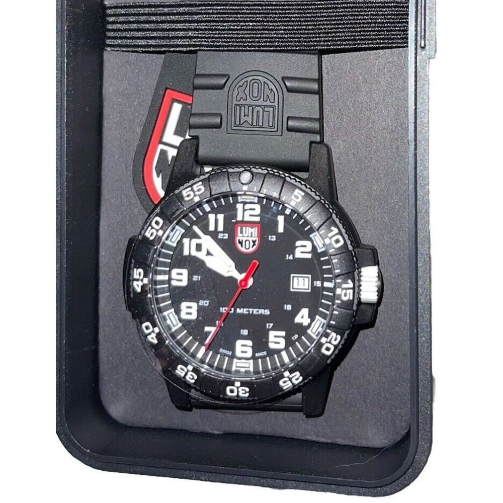 Luminox Men's Black Tactical Dive Watch with Red Accent